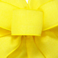 Wired Linen Ribbon - Wired Yellow Linen Ribbon (#40-2.5"Wx10Yards)