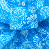 Wired Spring Ribbon - Wired Light Blue Paisley Linen Ribbon (#40-2.5"Wx10Yards)