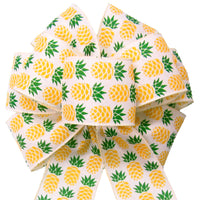 Fruit Bows - Wired Plenty of Pineapples Fruit Bows (2.5"ribbon~8"Wx16"L)