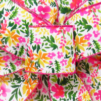 Spring Floral Ribbon - Wired Pink & Tangerine Watercolor Floral Ribbon (#40-2.5"Wx10Yards)