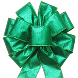 Metallic Christmas Bows - Wired Radiant Metallic Green Bow (2.5"ribbon~10"Wx20"L)