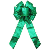 St Patrick's Day Bows - Wired Radiant Metallic Green Bow (2.5"ribbon~8"Wx16"L)