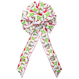 Christmas Wreath Bows - Wired Green Monster Legs Candy Cane Christmas Bow (2.5"ribbon~10"Wx20"L)