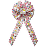 Wired Spring Bows - Wired Spring Gnomes & Butterflies Bow (2.5"ribbon~10"Wx20"L)