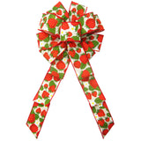Wired Field of Strawberries Fruit Bows (2.5"ribbon~10"Wx20"L) - Alpine Holiday Bows