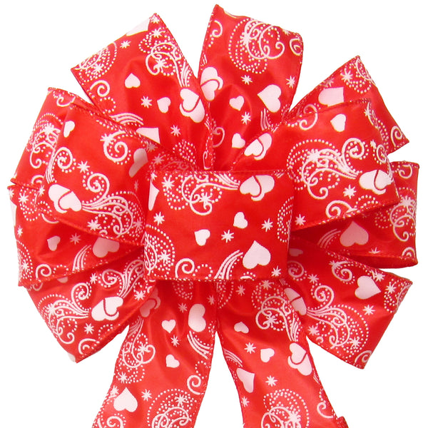 Valentine Heart Wired Ribbon Bow