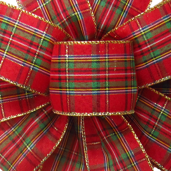 Plaid Christmas Ribbons - Wired Traditional Plaid Christmas Ribbon (#40-2.5"Wx10Yards)