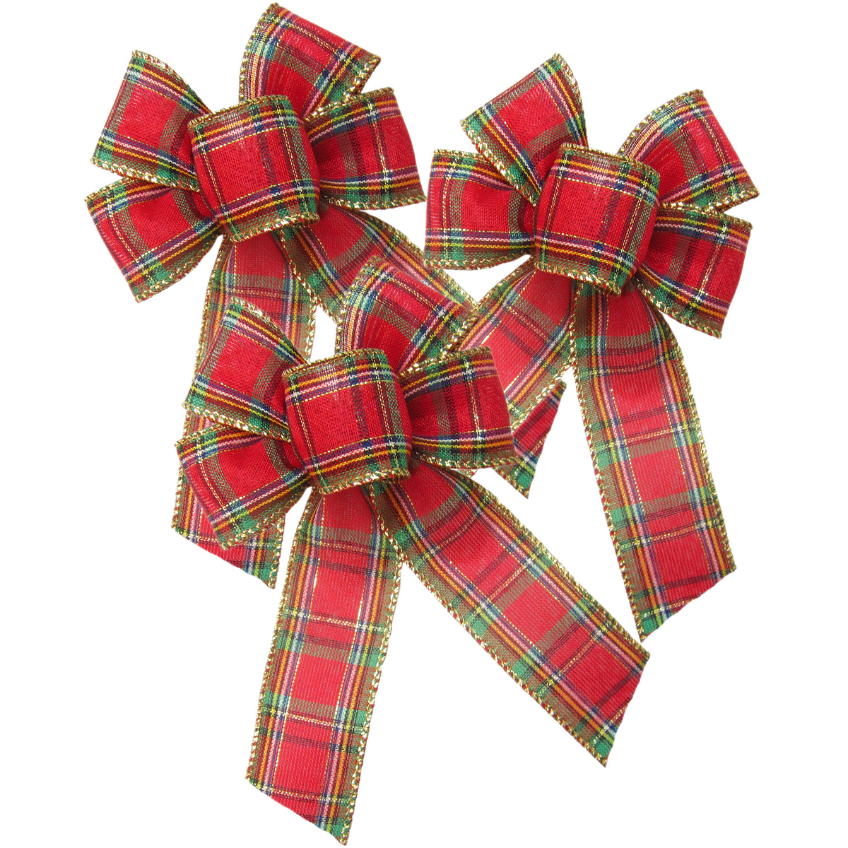 Small Plaid Christmas Bows Tiny Wired Traditional Plaid Bow 4 Inch