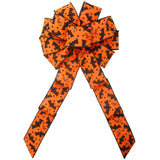 Halloween Bows - Wired Halloween Black Bats Bow (2.5"ribbon~10"Wx20"L)