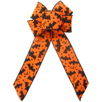 Halloween Bows - Wired Halloween Black Bats Bow (2.5"ribbon~6"Wx10"L)