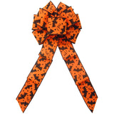 Halloween Bows - Wired Halloween Black Bats Bow (2.5"ribbon~8"Wx16"L)