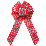 Valentine Wreath Bows - Wired Buffalo Plaid Hearts Valentine Bow (2.5"ribbon~8"Wx16"L)