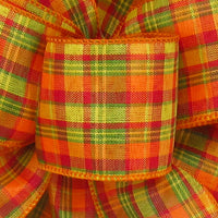 Wired Fall Ribbon - Wired Cider Plaid Ribbon (#40-2.5"Wx10Yards)