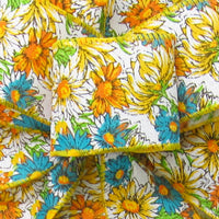 Wired Spring Ribbon - Wired Field of Flowers Yellow Ribbon (#40-2.5"Wx10Yards)