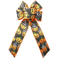 Wired Halloween Bows - Wired Halloween Pumpkins Bow (2.5"ribbon~6"Wx10"L)
