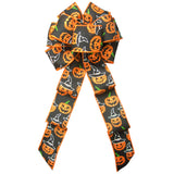 Wired Halloween Bows - Wired Halloween Pumpkins Bow (2.5"ribbon~8"Wx16"L)
