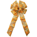 Wired Parkson Fall Leaves Bows (2.5"ribbon~8"Wx16"L) - Alpine Holiday Bows