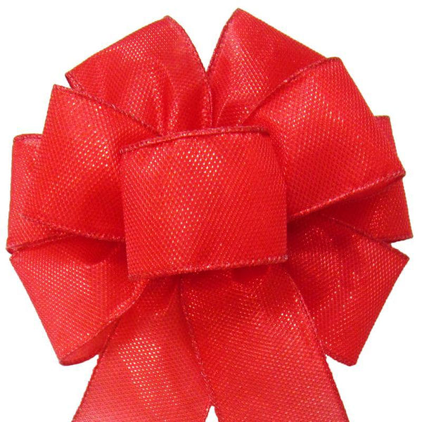 Wired Gleaming Bright Red Bow (2.5"ribbon~8"Wx16"L) - Alpine Holiday Bows