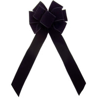 Wired Indoor Outdoor Black Velvet Bow (2.5"ribbon~8"Wx16"L) - Alpine Holiday Bows