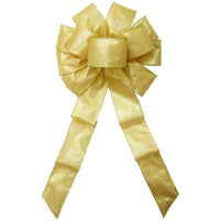 Wired Gleaming Bright Gold Bow (2.5"ribbon~10"Wx20"L) - Alpine Holiday Bows