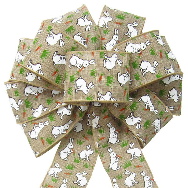 Wired Bunch of Bunnies Easter Bunny Bow (2.5"ribbon~10"Wx20"L) - Alpine Holiday Bows