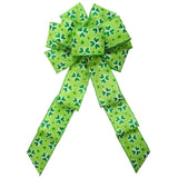 Wired  Lucky Shamrock St Patricks Day Bows (2.5"ribbon~8"Wx16"L) - Alpine Holiday Bows