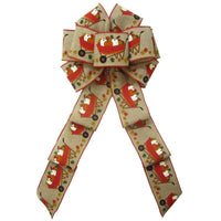 Wired Natural Harvest Cart of Pumpkins Bows (2.5"ribbon~8"Wx16"L) - Alpine Holiday Bows