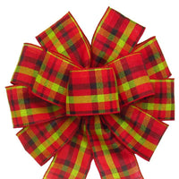 Wired Gala Party Plaid Bow (2.5"ribbon~10"Wx20"L) - Alpine Holiday Bows