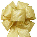 Wired Gleaming Bright Gold Bow (2.5"ribbon~8"Wx16"L) - Alpine Holiday Bows