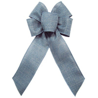 Wired Denim Light Blue Linen Bow (2.5"ribbon~6"Wx10"L)