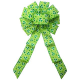 Wired St Patrick Lucky Shamrock Bow (2.5"ribbon~10"Wx20"L) - Alpine Holiday Bows