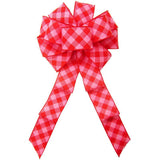 Wired Pink & Red Diagonal Plaid Bow (2.5"ribbon~10"Wx20"L) - Alpine Holiday Bows