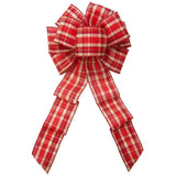 Christmas Bows - Wired Fireside Plaid Bow (2.5"ribbon~8"Wx16"L)