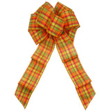 Wired Cider Plaid Bows (2.5"ribbon~8"Wx16"L) - Alpine Holiday Bows