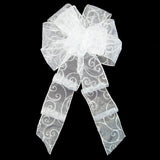 Wired Silver Sparkle Swirl Bow (2.5"ribbon~8"Wx16"L) - Alpine Holiday Bows