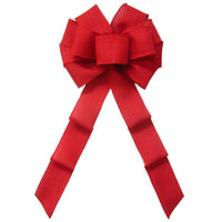 Wired Red Linen Bow (2.5"ribbon~10"Wx20"L) - Alpine Holiday Bows