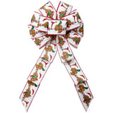 Wired Teddy Bear Blizzard Bow (2.5"ribbon~10"Wx20"L) - Alpine Holiday Bows