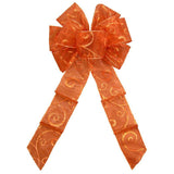 Fall Bows - Wired Copper Sparkle Swirl Bow (2.5"ribbon~8"Wx16"L) - Alpine Holiday Bows