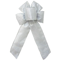 Wired Gleaming Bright Silver Bow (2.5"ribbon~6"Wx10"L) - Alpine Holiday Bows