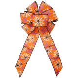 Wired Halloween Spiders Bow (2.5"ribbon~8"Wx16"L) - Alpine Holiday Bows