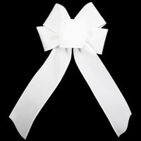 Wired Indoor Outdoor White Velvet Bow (2.5"ribbon~6"Wx10"L) - Alpine Holiday Bows