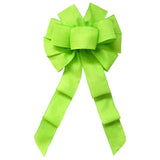 Wired Lime Green Linen Bow (2.5"ribbon~10"Wx20"L) - Alpine Holiday Bows