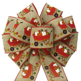 Wired Natural Harvest Cart of Pumpkins Bows (2.5"ribbon~10"Wx20"L) - Alpine Holiday Bows