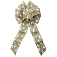 Wired Bunch of Bunnies Easter Bunny Bow (2.5"ribbon~8"Wx16"L) - Alpine Holiday Bows