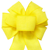Wired Yellow Linen Bow (2.5"ribbon~8"Wx16"L) - Alpine Holiday Bows