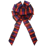 Wired Bold Orange & Purple Plaid Bow (2.5"ribbon~10"Wx20"L) - Alpine Holiday Bows