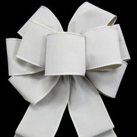 Wired Indoor Outdoor Pewter Gray Velvet Bow (2.5"ribbon~8"Wx16"L) - Alpine Holiday Bows