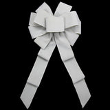 Wired Indoor Outdoor Pewter Gray Velvet Bow (2.5"ribbon~10"Wx20"L) - Alpine Holiday Bows