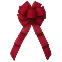 Wired Burgundy Linen Bow (2.5"ribbon~10"Wx20"L) - Alpine Holiday Bows