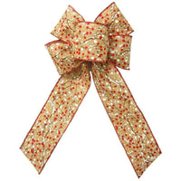 Christmas Wreath Bows - Wired Berries & Snow Linen Burlap Bow (2.5"ribbon~6"Wx10"L)